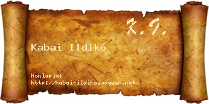 Kabai Ildikó névjegykártya